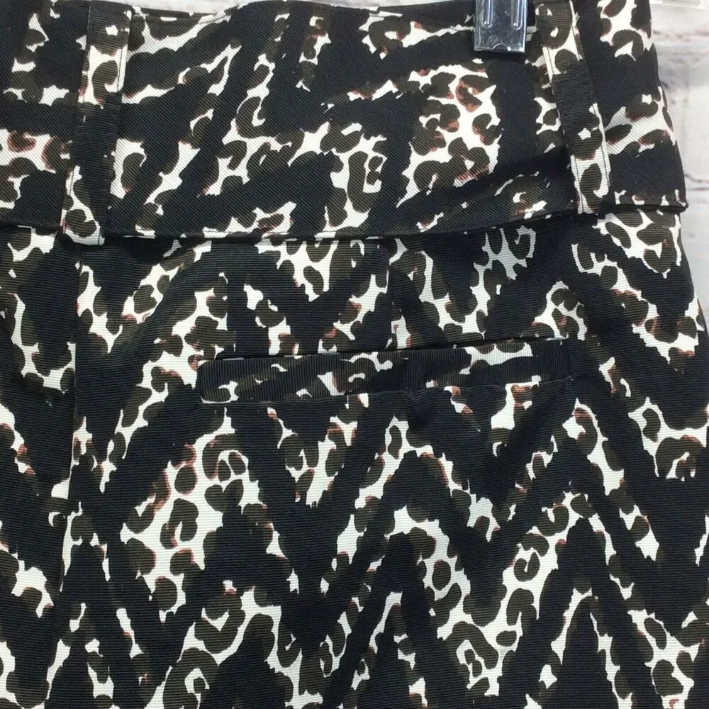 Marie Oliver Mini Pencil Skirt Women's Sz 4 Multicolor Patterned Belted Textured
